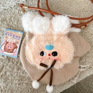 Baby three mobile cross bag Cute Tan and White Kids Plush Bag